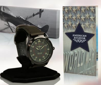 American Aviator Pilot Watch | Scratch Resistant & Glows in the Dark Watch