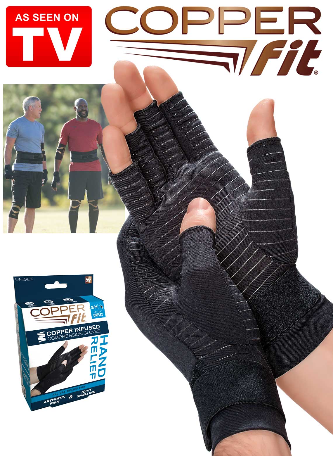 Copper Fit Compression Gloves Relieve Hand Pain and Swelling