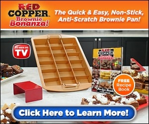 Red Copper Brownie Bonanza Pan Set Non-Stick Divider Brownie Pan
