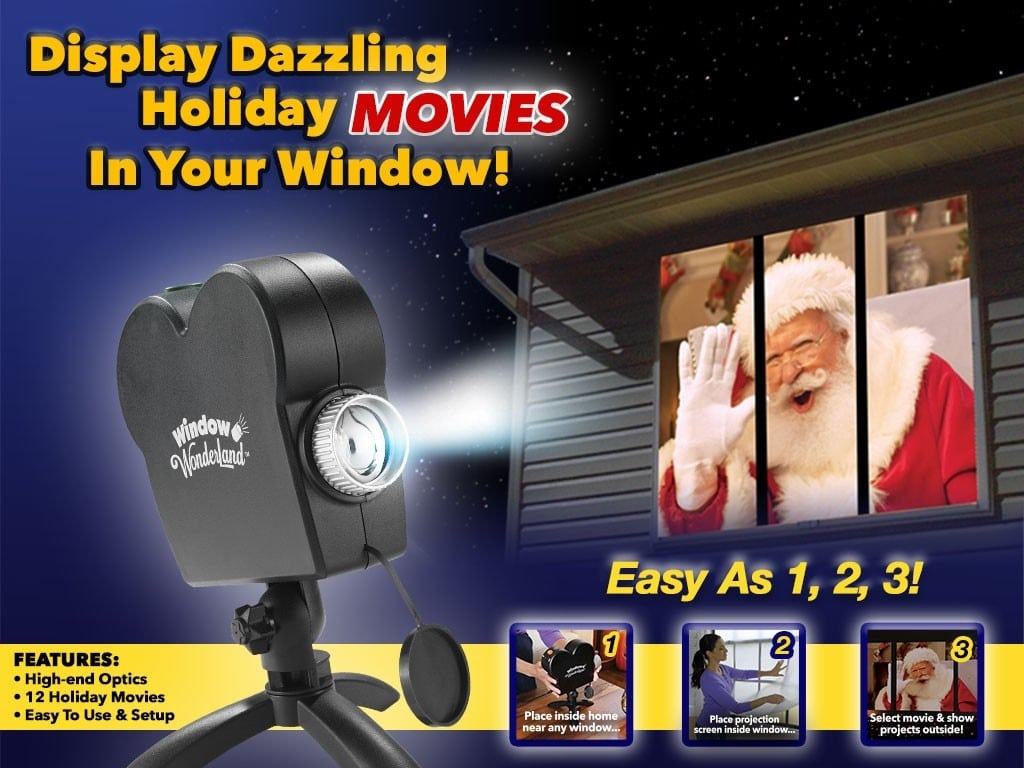 Window Wonderland Star Shower Holiday Window Movie Projector